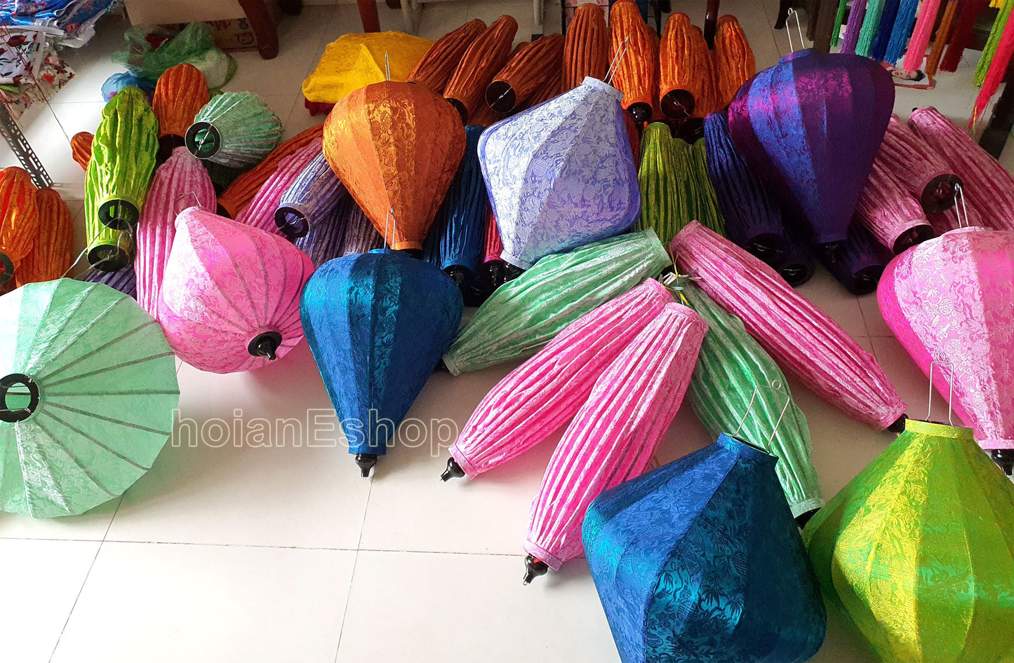 Bamboo Silk Lanterns 26'' For Wedding Party Decor -  Silk Lantern for Garden Decor -  Spa Decor Restaurant Decor - Set 20 PCS