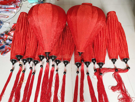 Big Red Garlic Silk Lanterns 66cm For Restaurant Decoration -  Traditional Lanterns for Wedding Decoration - Set 20 PCS