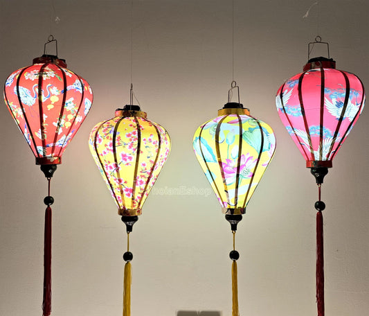 Vietnam Waterproof Silk Lanterns 35cm, Customized Lantern,  Wedding Party Decoration, Garden Decoration, New Year Decorations - Set 4 pcs