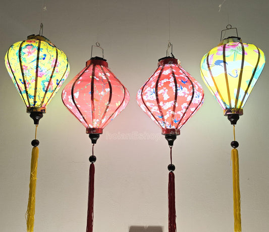 Vietnam Silk Lantern for New Year Decoration - Patio lanterns - Living room lanterns - Restaurant lanterns - Customized lanterns - Set 4 PCS