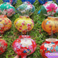 Set 16 mini silk lanterns 10cm for wedding decor String lanterns 3D flower silk lanterns for New Year decoration wedding planner