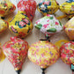 Set 12 Vietnam silk lanterns for New Year Decor - TET Decor - Wedding decorations - yellow apricot flowers - cherry blossom