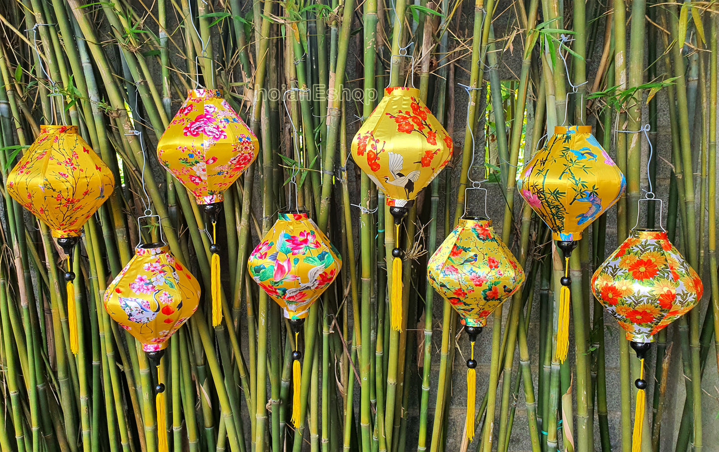 Set 8 pcs hoi an silk lanterns 35cm for wedding party decorative - garden decor - wholesale silk lanterns - bulk silk lanterns