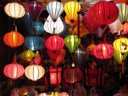 Set of 50 pcs Vietnamese Hoi An silk lanterns 35 cm for events decoration, wedding decor, garden decor, tent decor, hotel restaurant decor