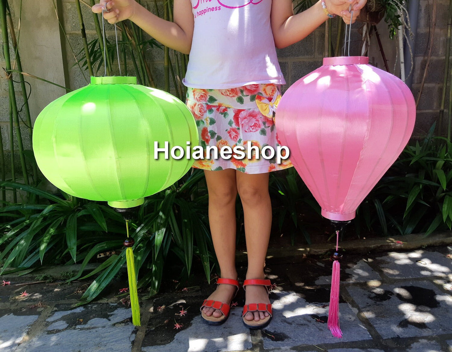 2 pcs Hoi An silk lanterns 22'' (55cm) for outdoor events decorating