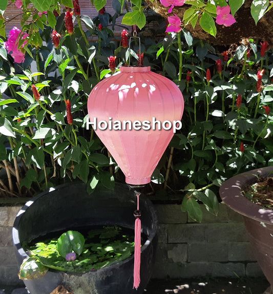 2 pcs Pink bamboo silk lanterns 55cm for outdoor events decor, waterproof lanterns for outside hanging, party decor, lantern garden decor