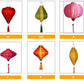 8 pcs Vietnamese Hoi An Silk Lanterns - Apricot flowers fabric - Cherry blossom fabric - New Year Decorations - TET Decorations