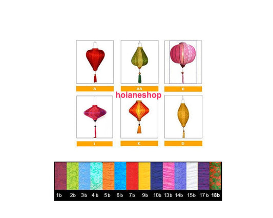 Set of 20pcs bamboo silk lanterns 40cm - Mix shapes and colors with flower fabric for wedding decor - Home decor - Lantern for wedding