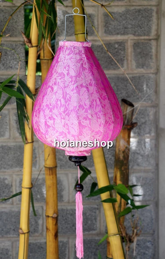 Vietnamese silk lanterns 55cm for coffee shop decor -Bamboo silk lantern for events decor, ceiling light decor,Wedding lantern-Garden decor
