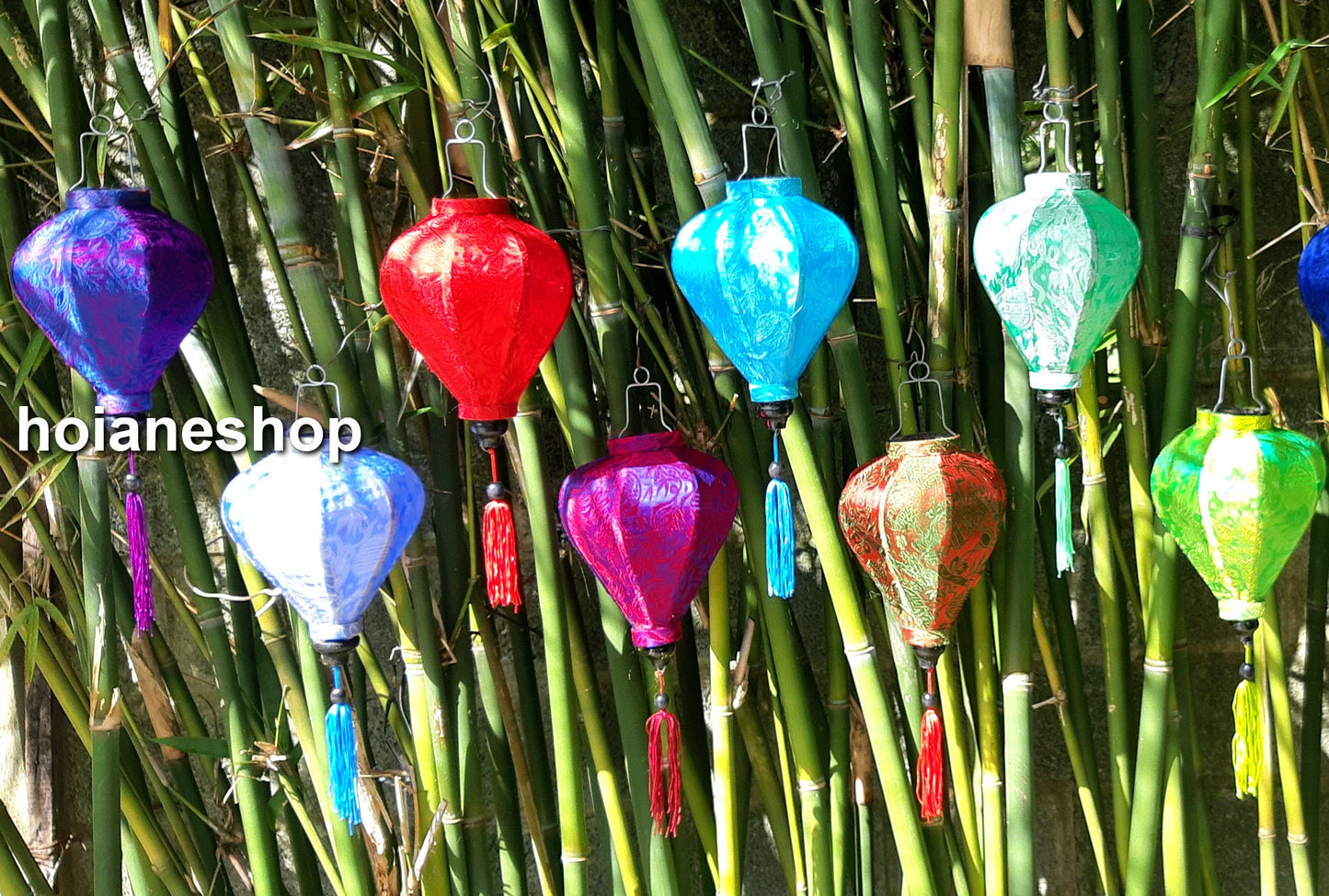 Set 8 pcs hoi an silk lanterns 22cm for garden decorating, wedding decor Yard decor Garlic lanterns for home decor Restaurant decor