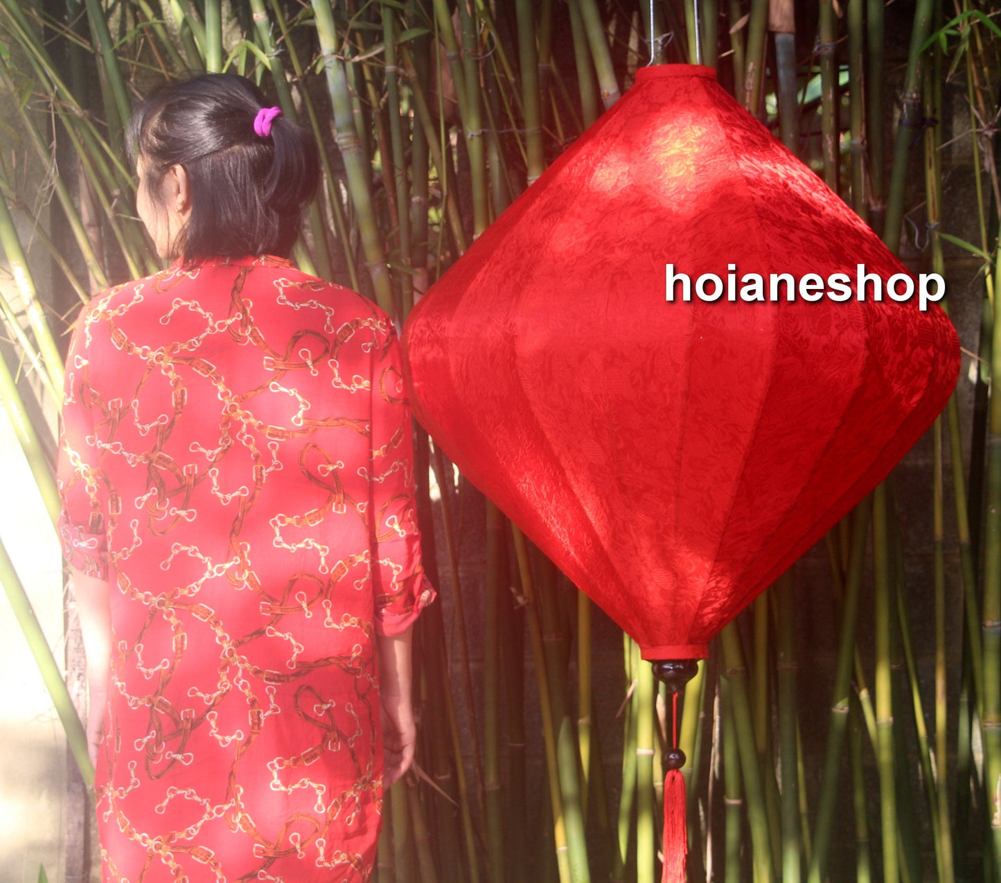 Vietnamese silk lantern 40''(100cm) for wedding events decoration - Hoi An big silk lanterns