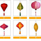 Set of 16 authentic Hoi An Bamboo Flower Silk lanterns 35cm - Mix shape - Custom made for Wedding Party Decoration - Restaurant Decorative