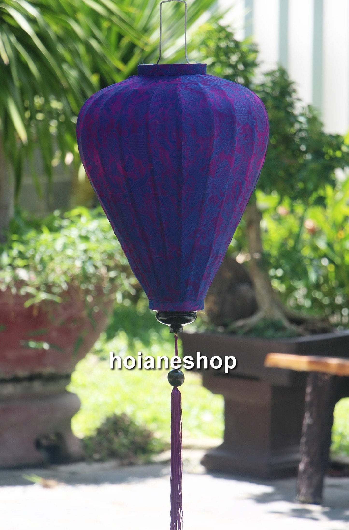 1 pcs Hoi An bamboo silk lanterns  22'' (55 cm) for wedding decor, Terrace decor, garden decor, kitchen decor, lantern for tent decor