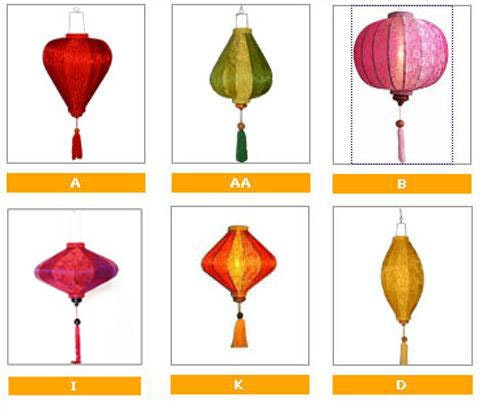 Set of 6 pieces of 35cm lanterns for wedding party - Vietnamese silk lanterns, Personalization lanterns with shape and colors