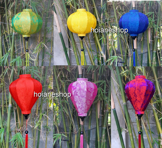 Set 6 pcs of 35cm Vietnamese lanterns for garden decorating - Hoi An lantern for hotel decor,restaurant decor, coffee shop decor