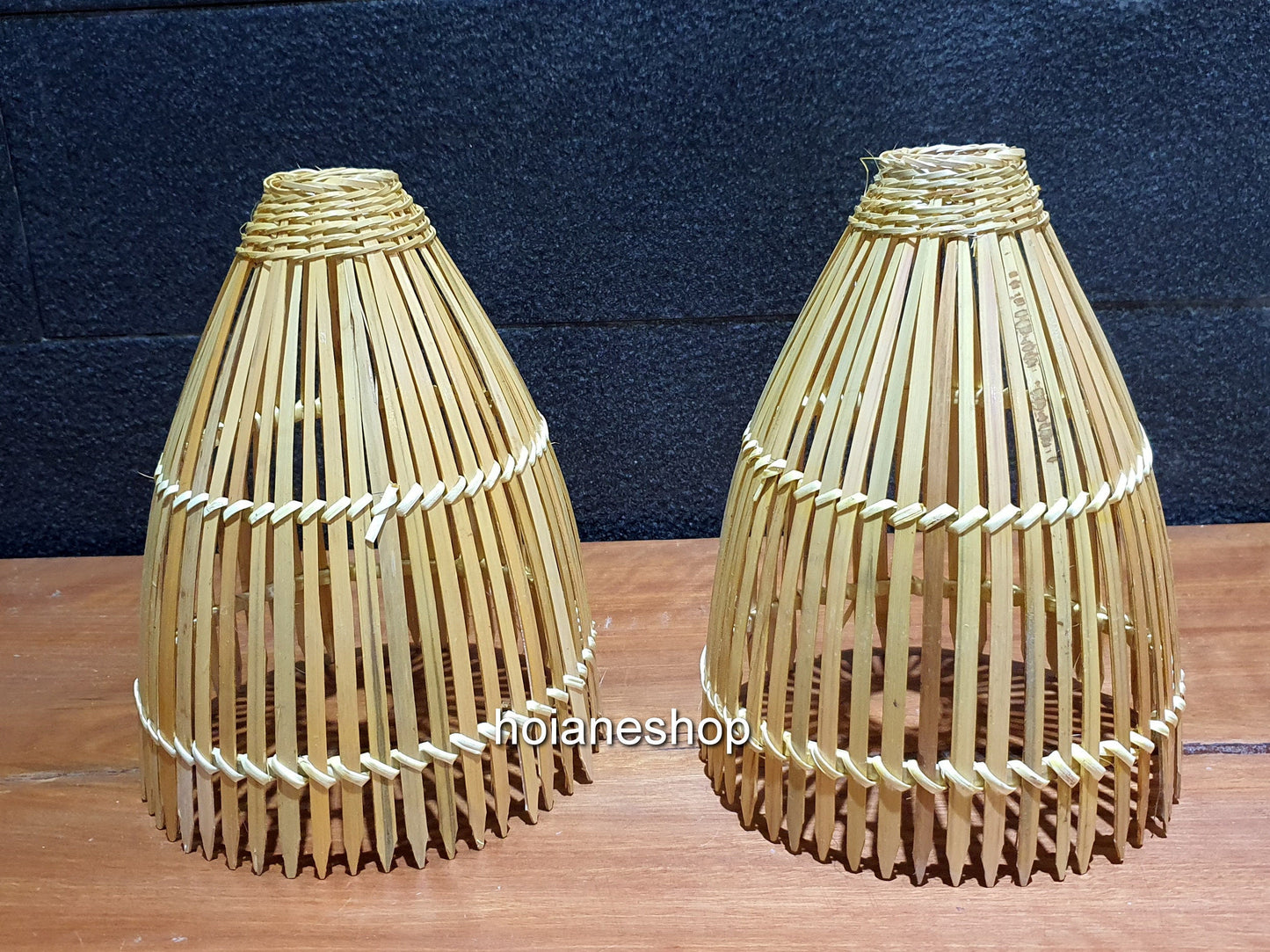 Set of 2 pcs handmade bamboo lamp (10 inches) for ceiling hanging, garden decoration, balcony decoration