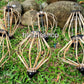 Set 4 pcs of 35cm bamboo frame for Vietnamese silk lanterns for ceiling decoration, garden decoration