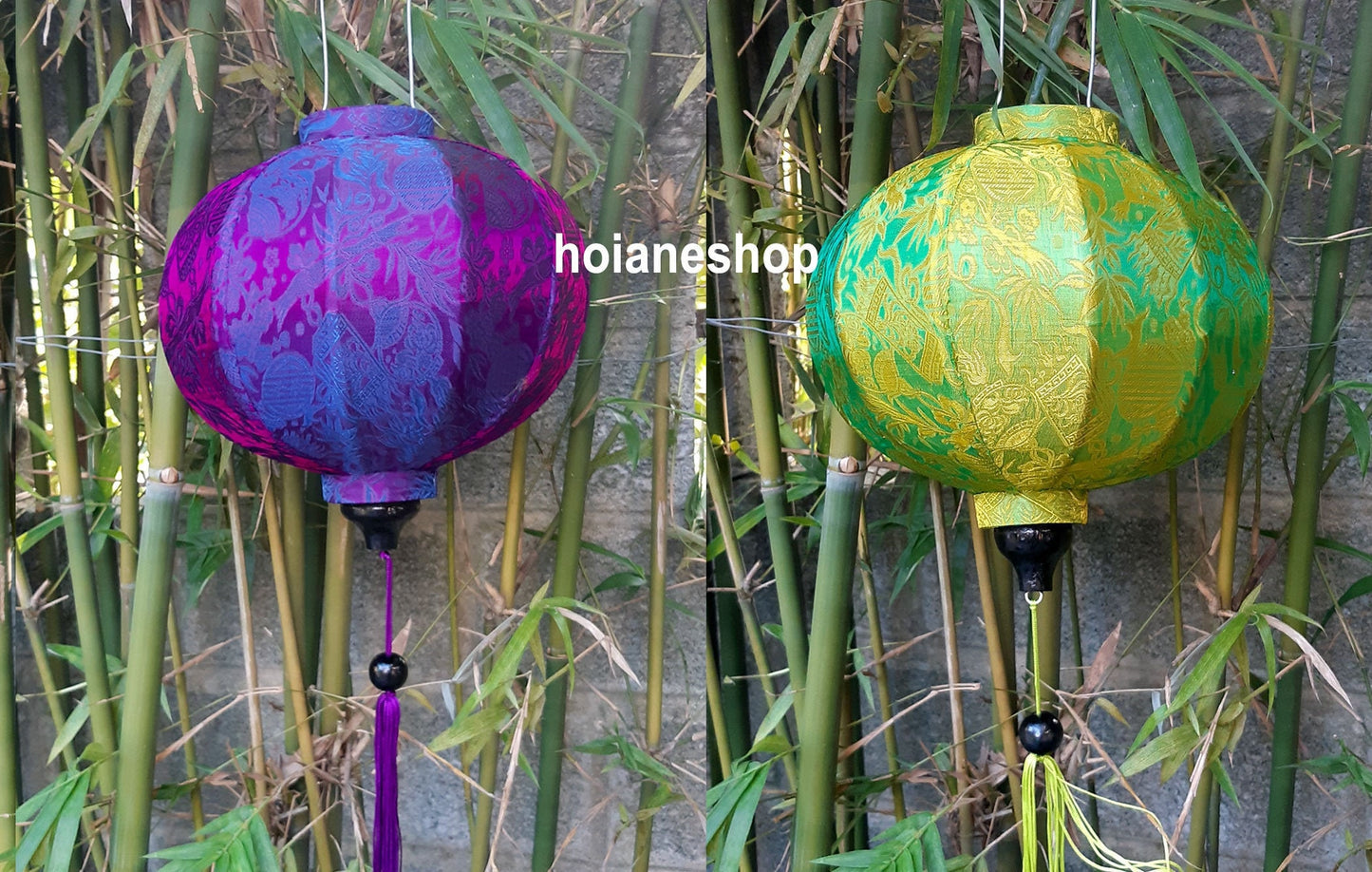 Set of 2 pcs vietnam bamboo silk lanterns for wedding decor-ceiling lantern-Art ceiling lamp-Home art decor-Garden decor-Wedding decor