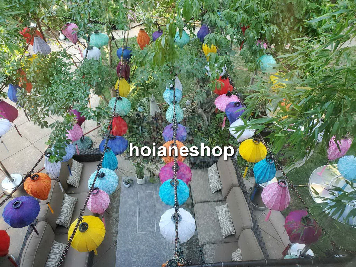 Set of 50 Vietnamese silk lanterns 40 cm for Wedding decor- Events decor- Garden decor- Hotel lobby decor, Restaurant lobby decor, celiling