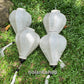 Set 4 pcs of Vietnamese Hoi An bamboo lanterns for Wedding party decoration - Ivory white lanterns for wedding.