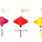 Set 3 pcs Vietnamese UFO bamboo silk lantern 35cm for wedding decoration - garden decoration, events decoration