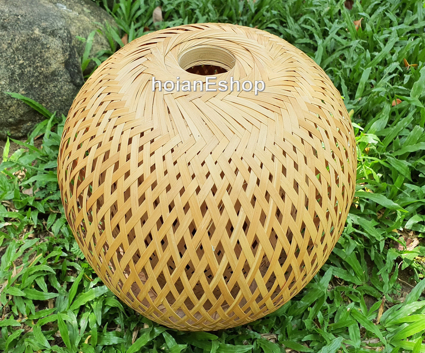 Round Bamboo Lamp (26cm) Pedant Light Ceiling light Rattan Lamp for Ceiling hanging Living room, Kitchen Decoration, Bedroom decoration