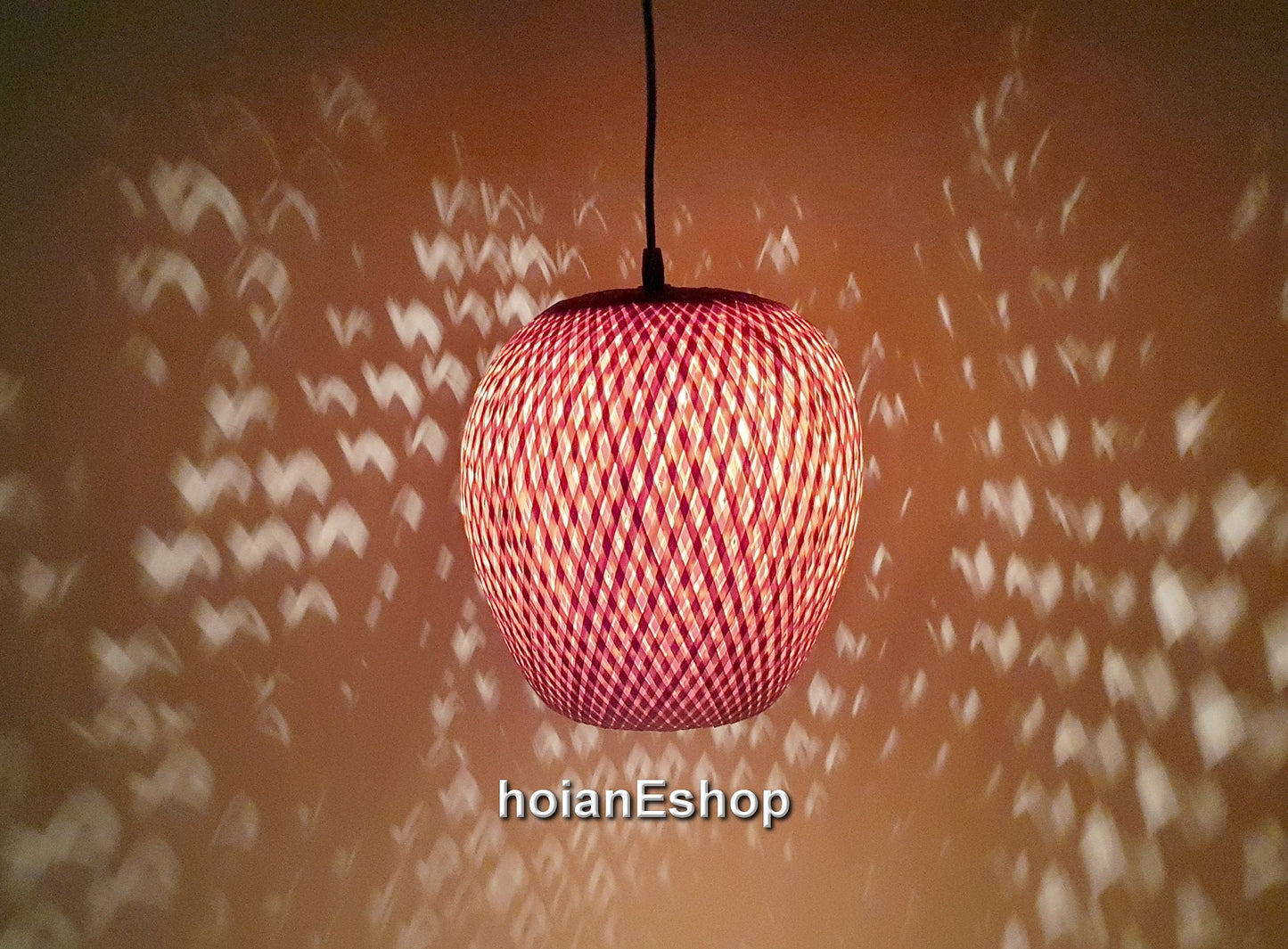 Round Bamboo Lamp (26cm) Pedant Light Ceiling light Rattan Lamp for Ceiling hanging Living room, Kitchen Decoration, Bedroom decoration