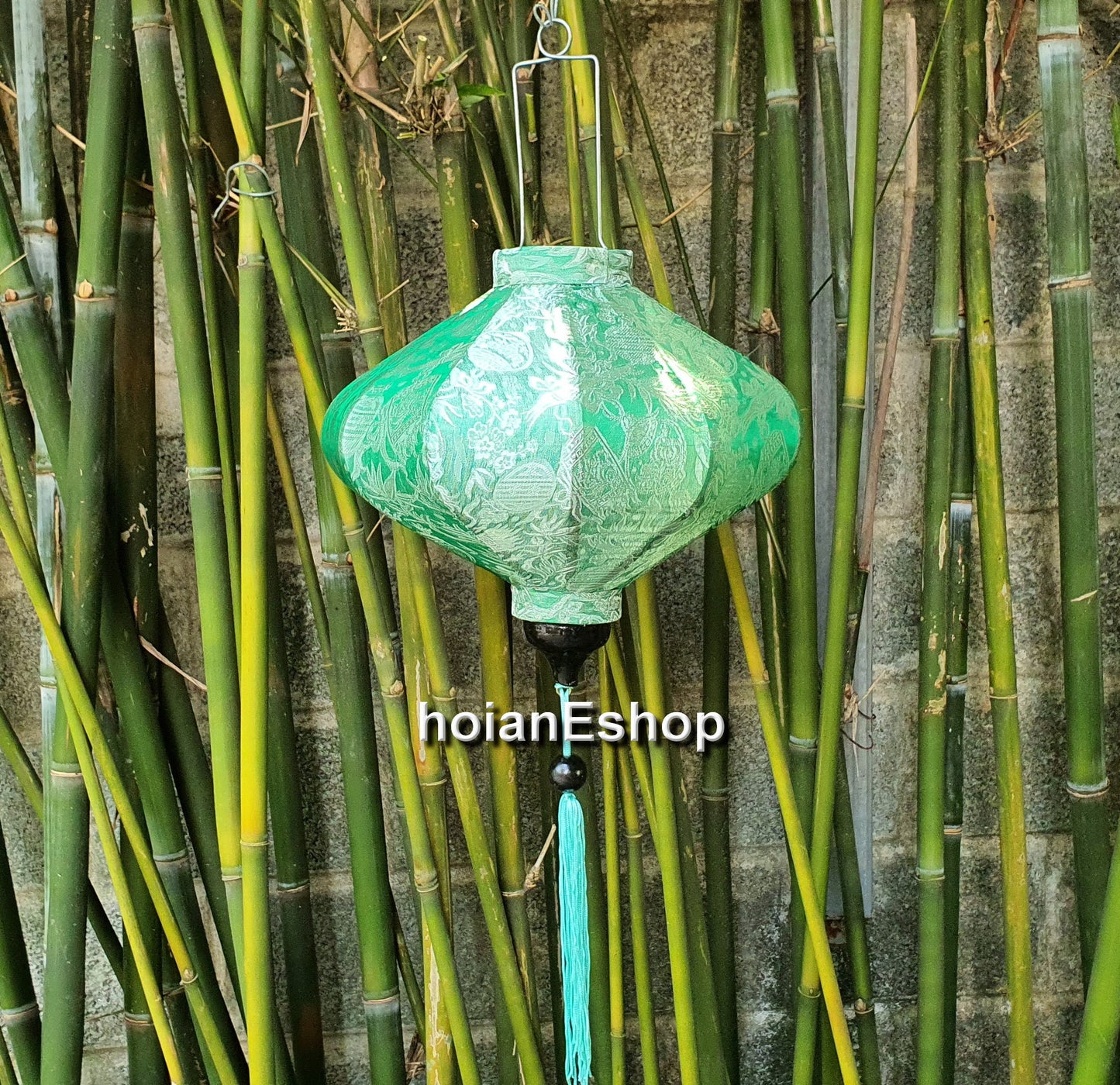 Set 3 pcs Vietnamese UFO bamboo silk lantern 35cm for wedding decoration - garden decoration, events decoration