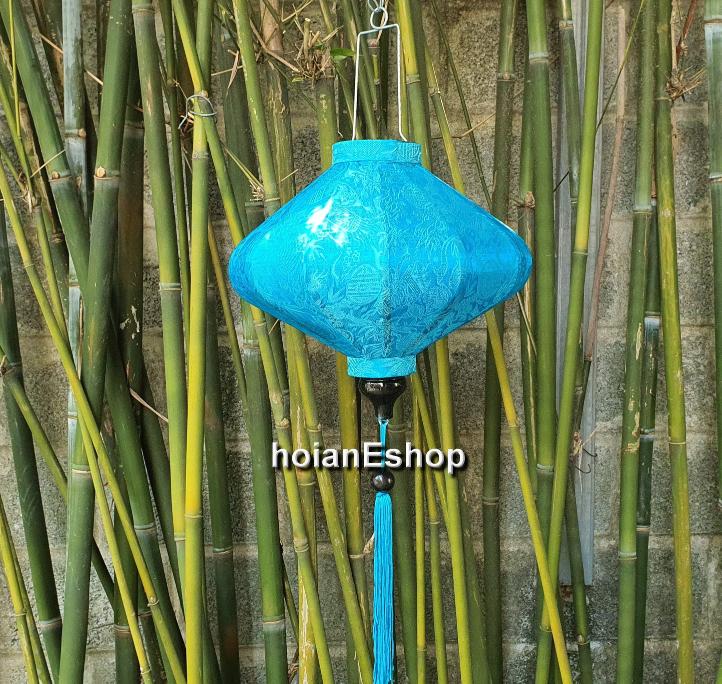 Set 3 pcs Vietnamese UFO bamboo silk lantern 35cm for wedding decoration - garden decoration, events decoration