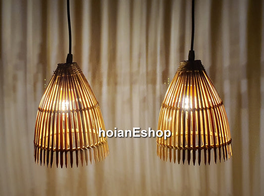 Set of 2 pcs handmade bamboo lamp (10 inches) for ceiling hanging, garden decoration, balcony decoration