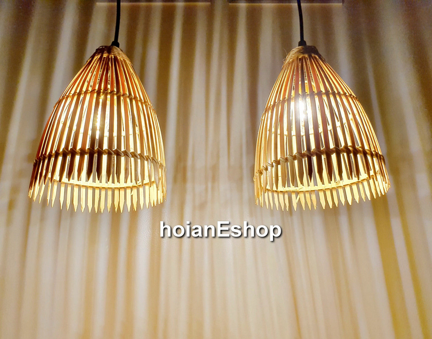 Set of 2 pcs handmade bamboo lamp (10 inches) for ceiling hanging, garden decoration, balcony decoration