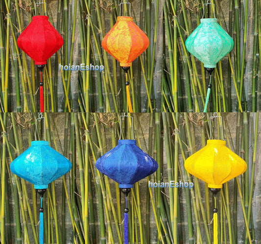 Set 6 pcs Vietnam bamboo lanterns 35cm for wedding decor -garden decor- living room decor, bathroom decor, lobby decor