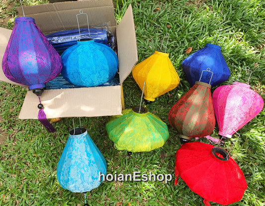 Set of 20 pcs Viet nam bamboo silk lanterns 40cm for wedding events decoration, garden decoration