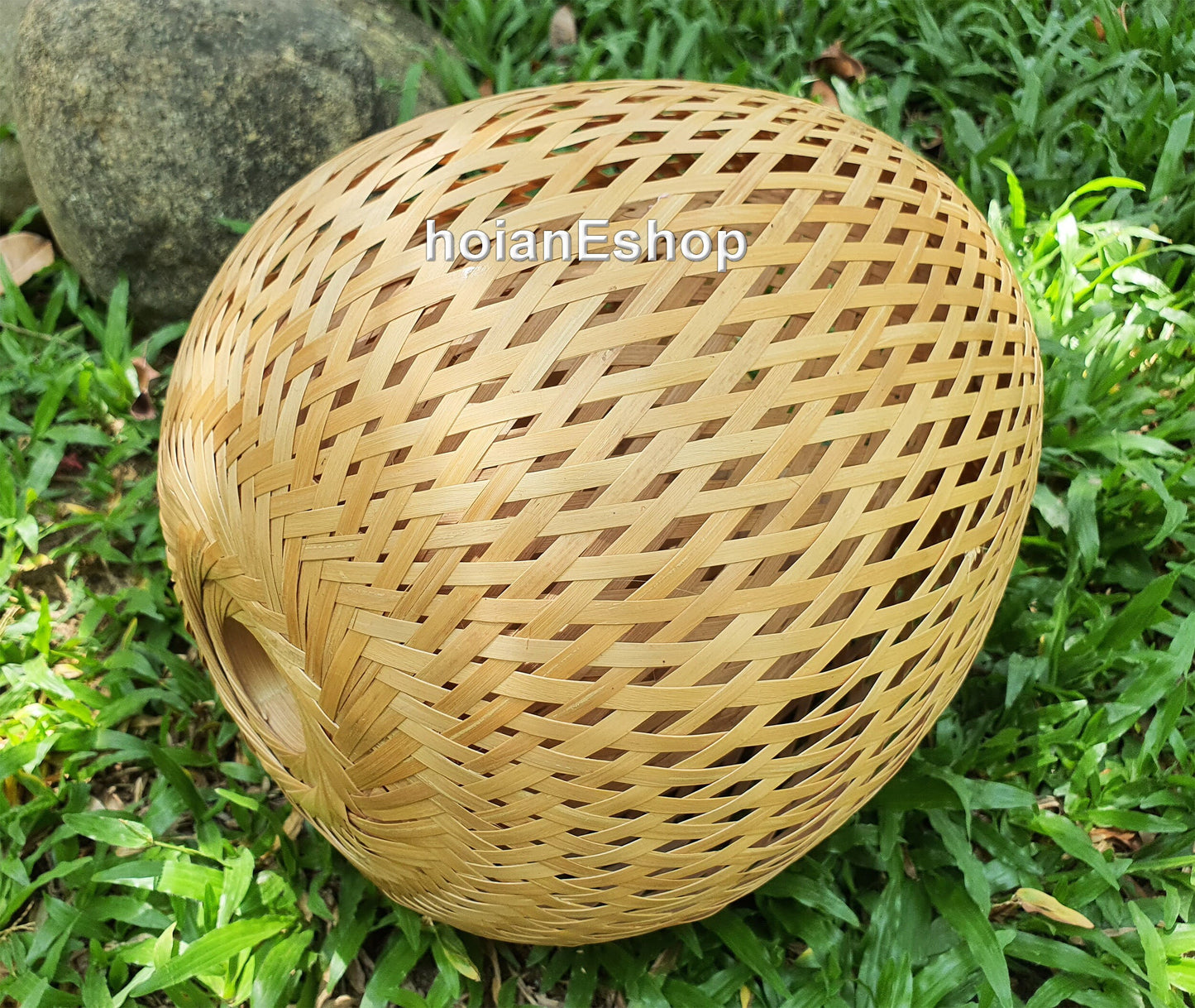 Round Bamboo Lamp (26cm) Pedant Light Ceiling light Rattan Lamp for Ceiling hanging Living room, Kitchen Decoration, Bedroom decoration