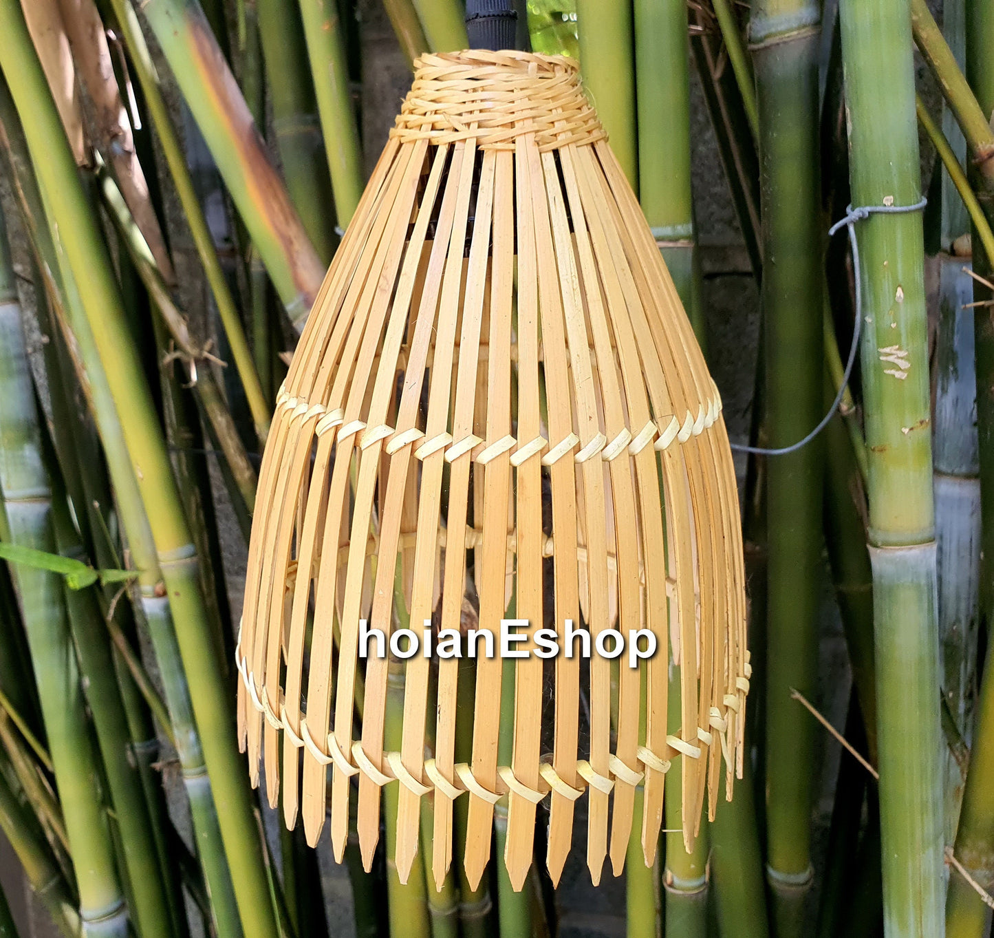 Set of 2 pcs handmade bamboo lamp (10 inches) for ceiling hanging, garden decoration, balcony decoration