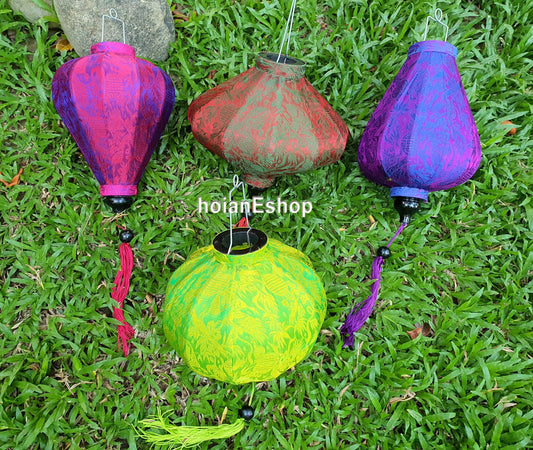 Set 4 pcs Vietnam silk lanterns 35cm for wedding party decoration, garden decoration