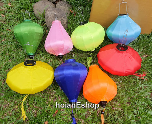 Set 8 pcs of 40cm Vietnamese silk lanterns for outdoor hanging outside-waterproof lantern Wedding lanterns in bulk silk lanterns for outdoor