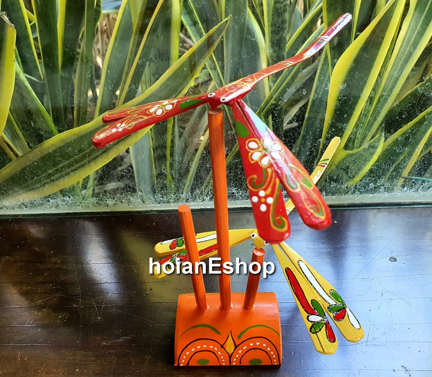 Set 10 pcs Balancing Bamboo Dragonfly and 10 pcs bamboo stand for dragonfly - Wedding gifts - Birthday gifts - Personalized gifts for baby