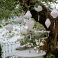 Set of 8 pcs white silk lantern (40cm) for garden decor-Lanterns for wedding-Garden decor gifts-Garden lantern-lanterns for camping