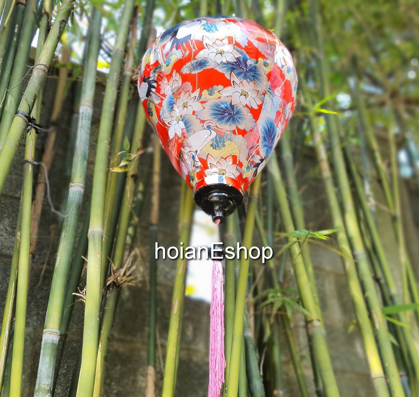 2 pcs flower bamboo silk lanterns 55cm for hotel decor, restaurant decor, coffe shop decor, living room decor, lantern for restaurant