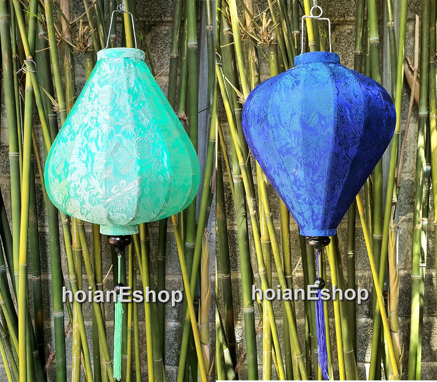 Set 2 pcs 45cm Vietnamese Hoi An silk lanterns Vietnam silk lanterns bamboo silk lanterns Hoi An lantern, vietnamese wedding decor party tea