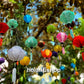Set 100 pcs Mini Silk Lanterns 10cm for Moon festival, Mid-autumn festival lanterns, Mini lanterns decorate the outdoor garden