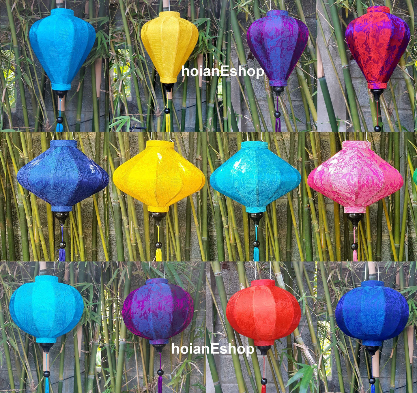 Set 12 Vietnam silk lanterns 35cm - lantern for christmas decor, christmas gift, wedding gift, restaurant decor, lantern for hotel decor