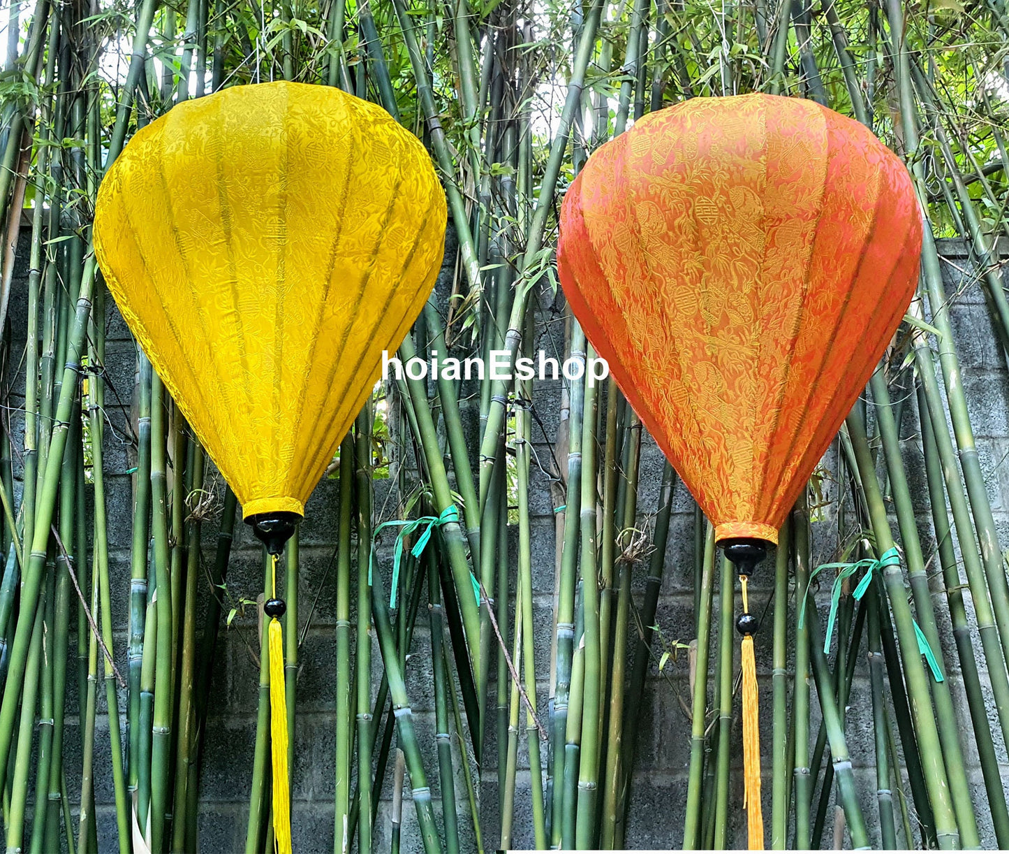 Set of 2 Hoi An garlic silk lanterns (90cm) for wedding party decoration, Big lanterns for events decor, wedding tent decor, ceiling light