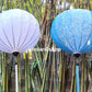 Set of 2 round bamboo silk lanterns (90cm) - ceiling light for living room, home decor, garden decor, wedding decor, wedding tent decor