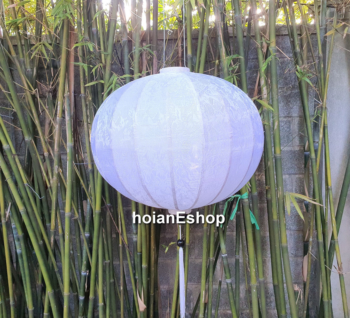 Set of 2 round bamboo silk lanterns (90cm) - ceiling light for living room, home decor, garden decor, wedding decor, wedding tent decor