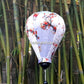 Set 4 pcs of 40cm Vietnamese bamboo lanterns with 3D flowers pattern fabric - Hoi An silk lanterns for garden decoration