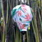 Set 4 pcs of 40cm Vietnamese bamboo lanterns with 3D flowers pattern fabric - Hoi An silk lanterns for garden decoration