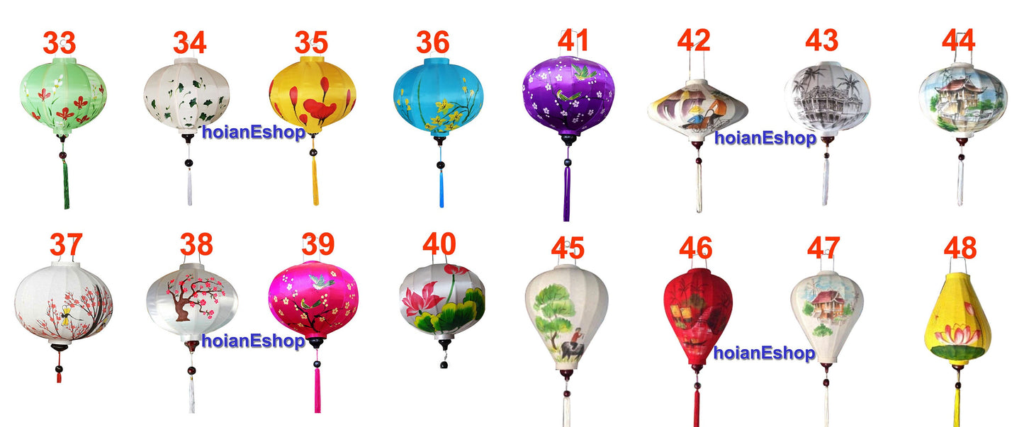 Personalise lanterns Set 50 pcs of 40cm hand painted birds and flowers on silk lanterns for wedding Outdoor party Garden Restaurant decor