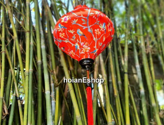 Vietnam silk lanterns - 3D printed fabric with flowers - Lanterns for wedding - lanterns for wedding decor - spa decor for waiting room